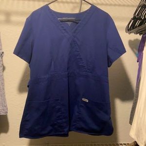 Greys Anatomy Navy Blue Scrub Top